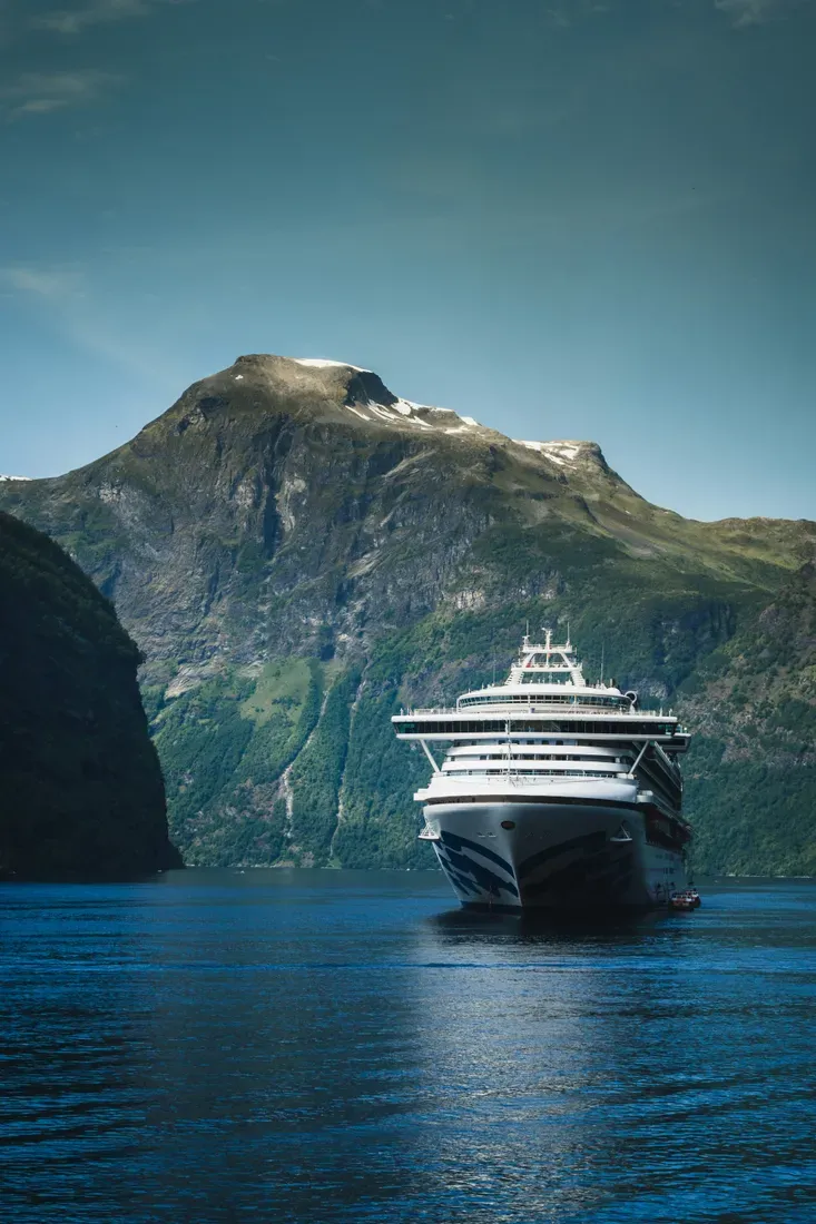 Kreuzfahrtschiff in einem norwegischen Fjord