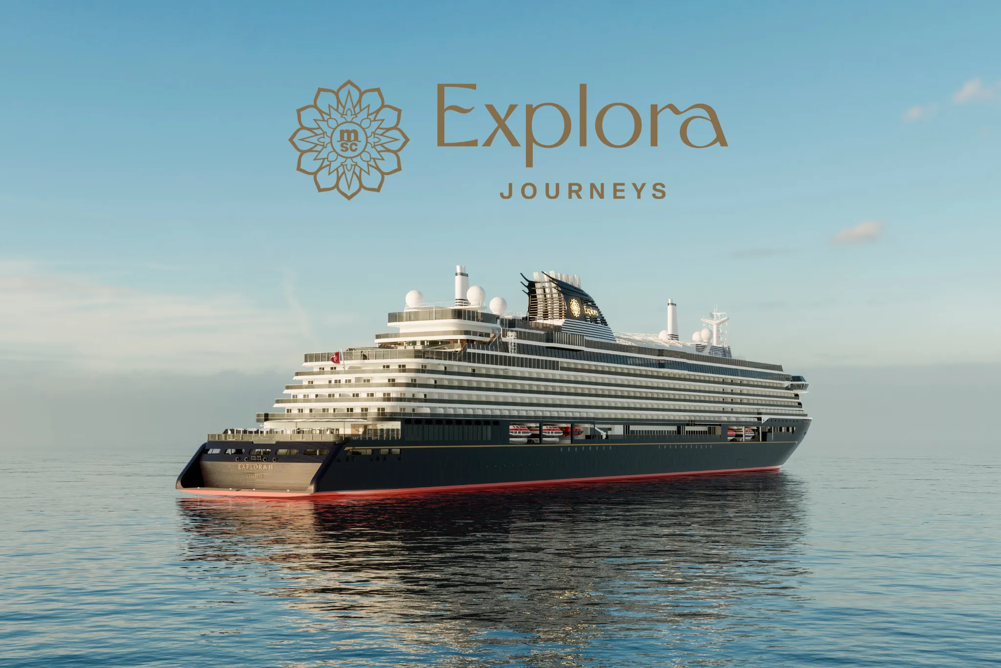 Explora Journeys Kreuzfahrtschiff mit Logo