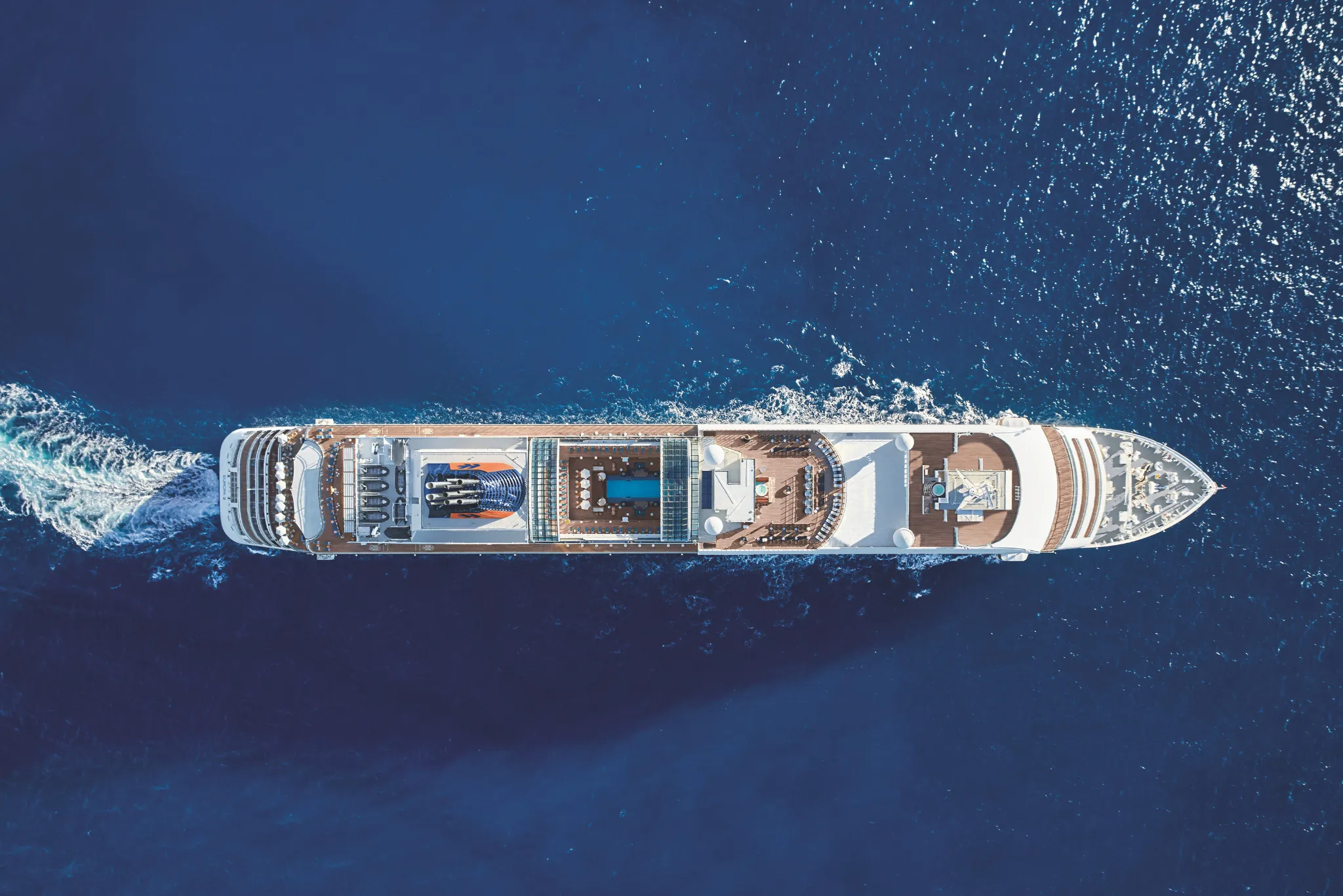 Hapag-Lloyd Schiff aus Vogelperspektive